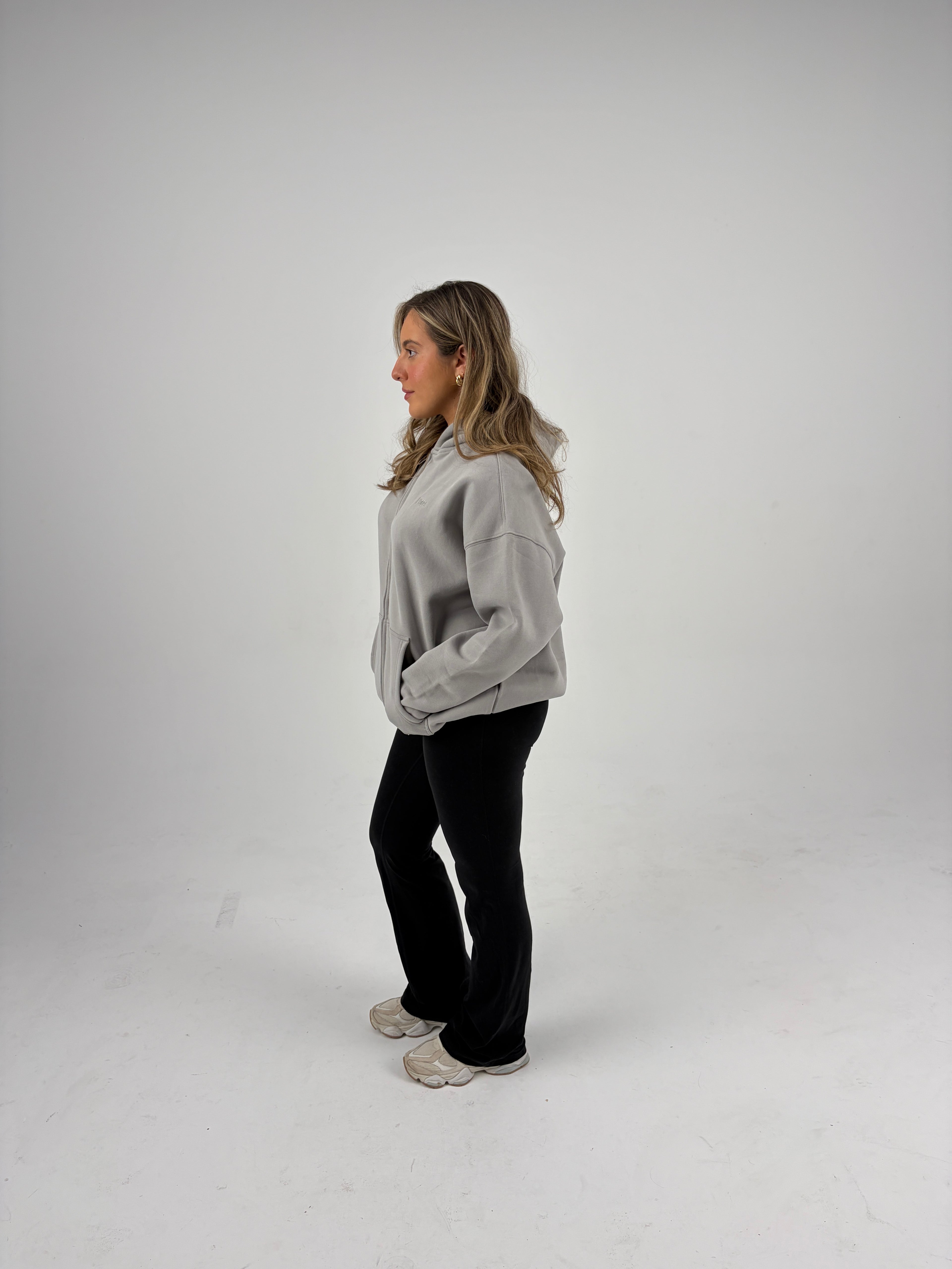 Oversized Zip Hoodie - Stone