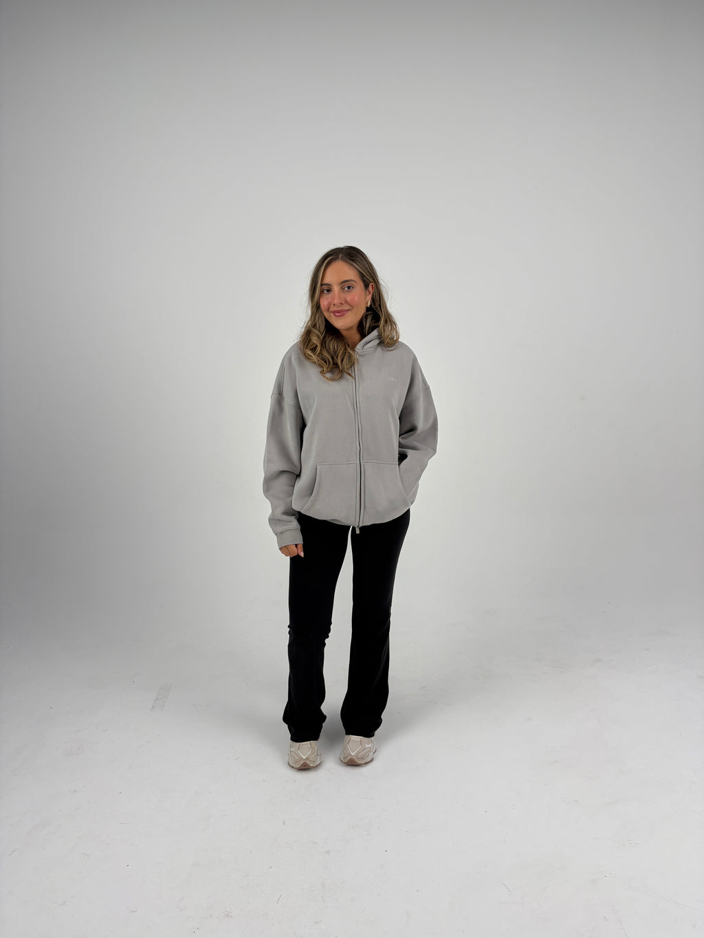 Oversized Zip Hoodie - Stone