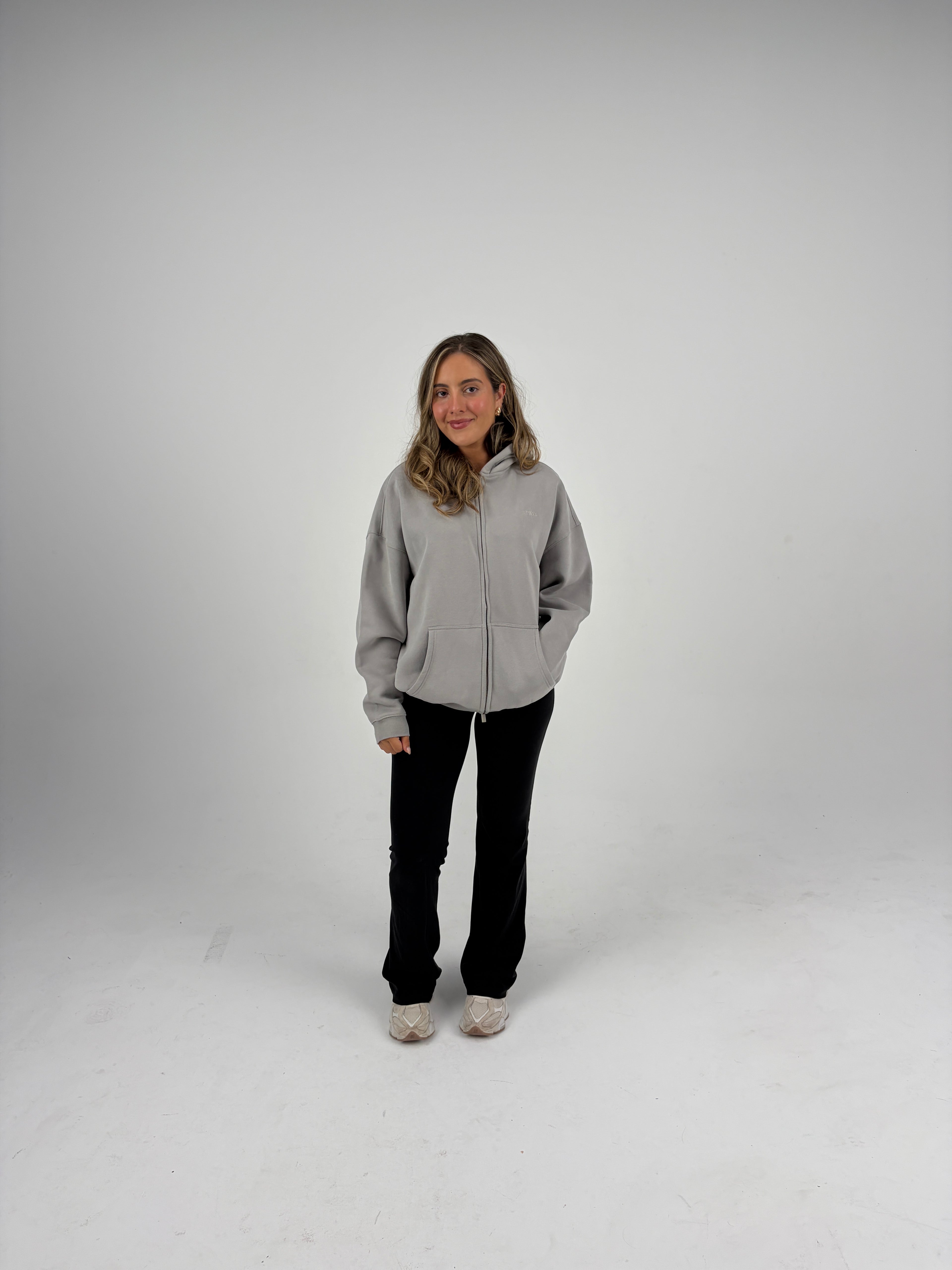 Oversized Zip Hoodie - Stone