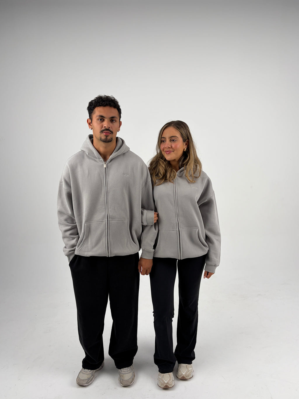 Oversized Zip Hoodie - Stone