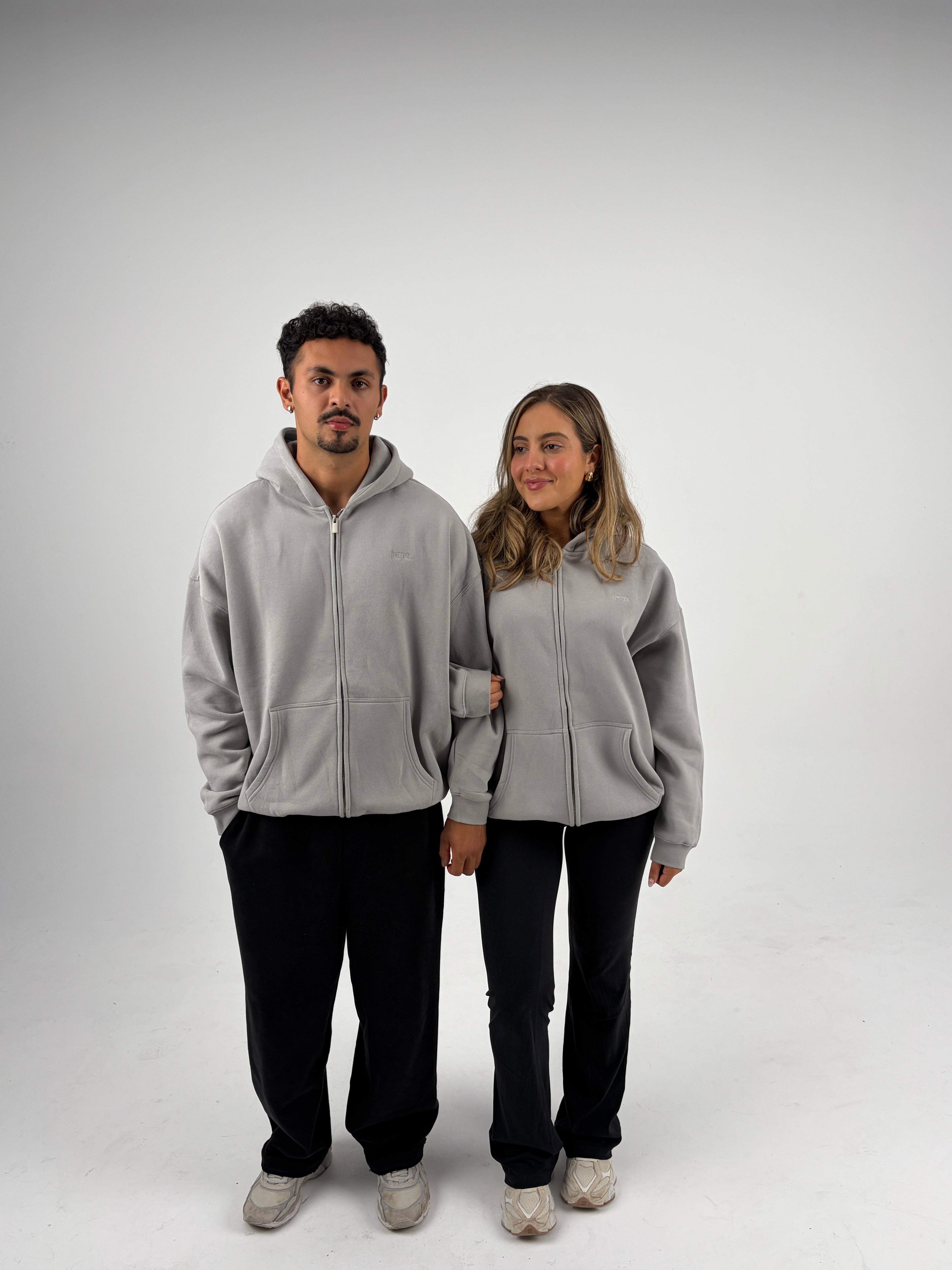 Oversized Zip Hoodie - Stone