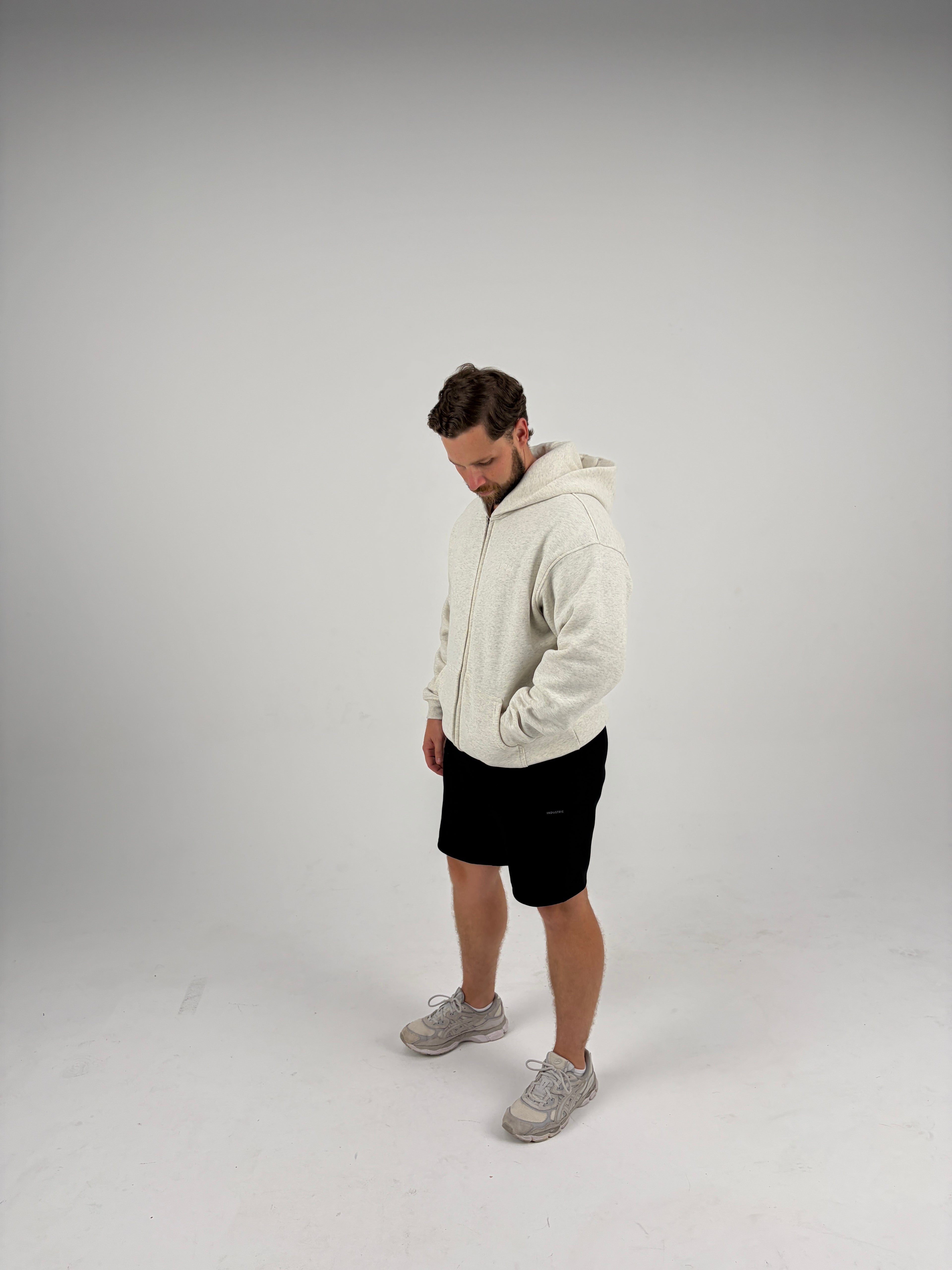 Oversized Zip Hoodie - Oatmeal Grey