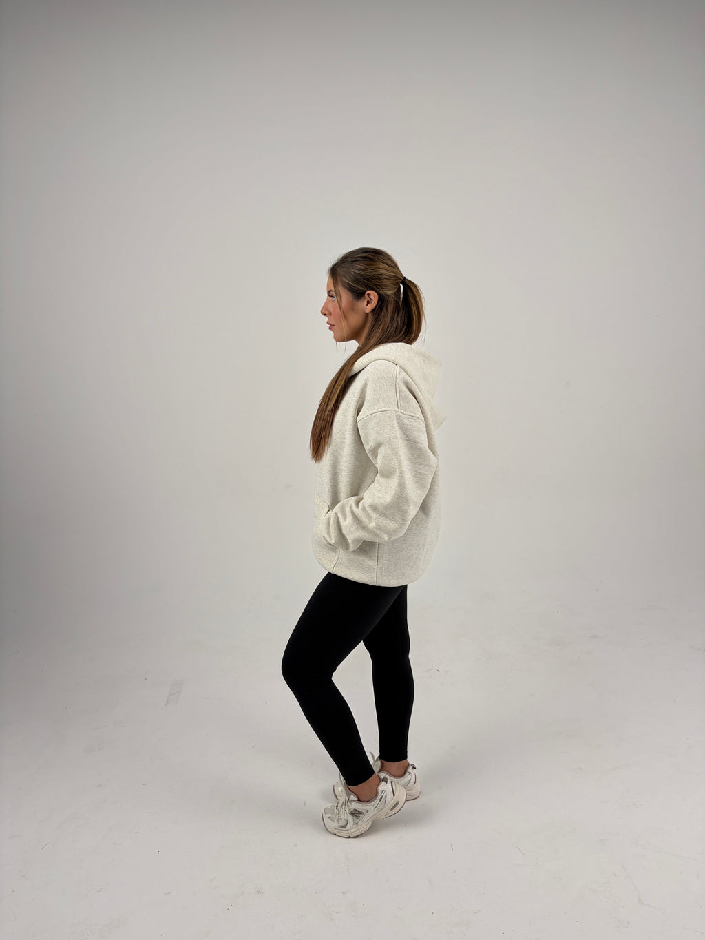 Oversized Zip Hoodie - Oatmeal Grey