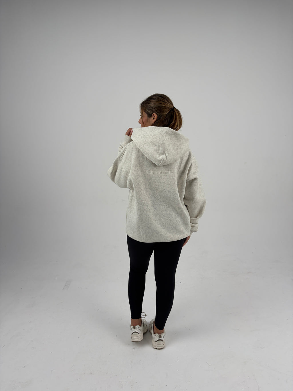 Oversized Zip Hoodie - Oatmeal Grey