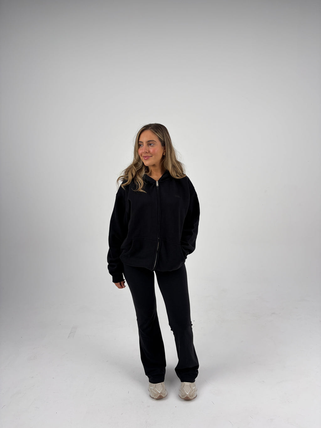 Oversized Zip Hoodie - Black
