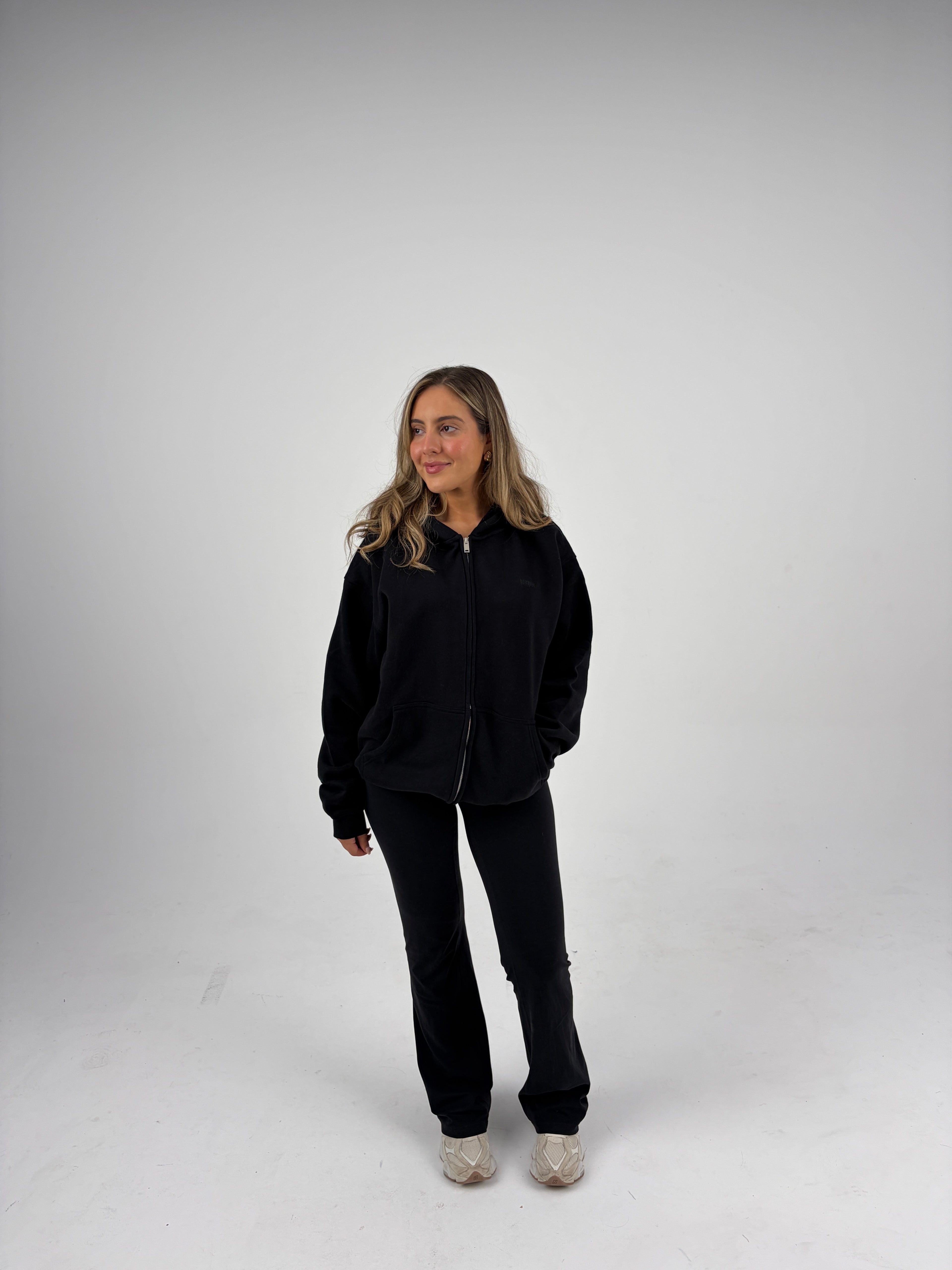 Oversized Zip Hoodie - Black
