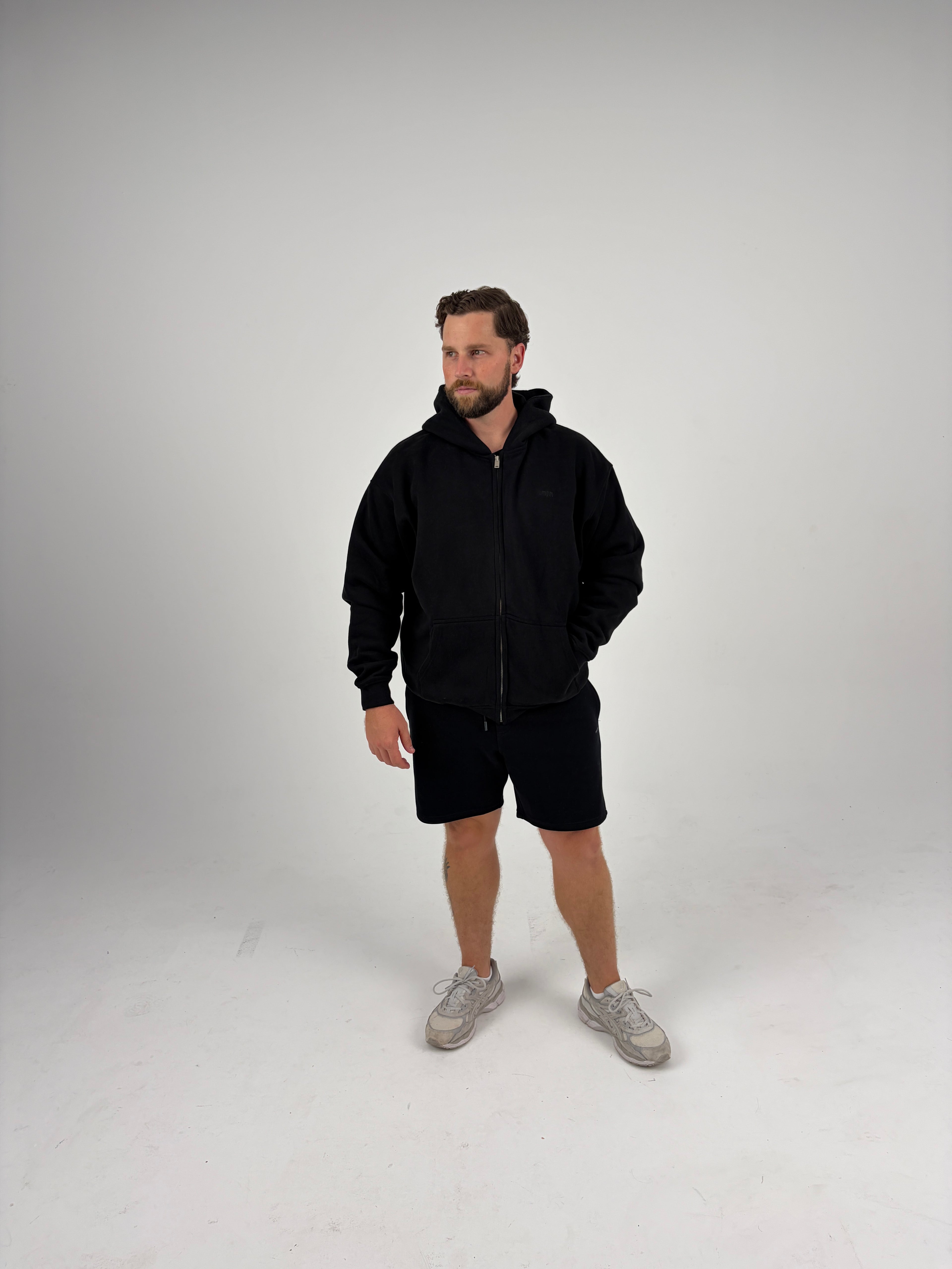 Oversized Zip Hoodie - Black