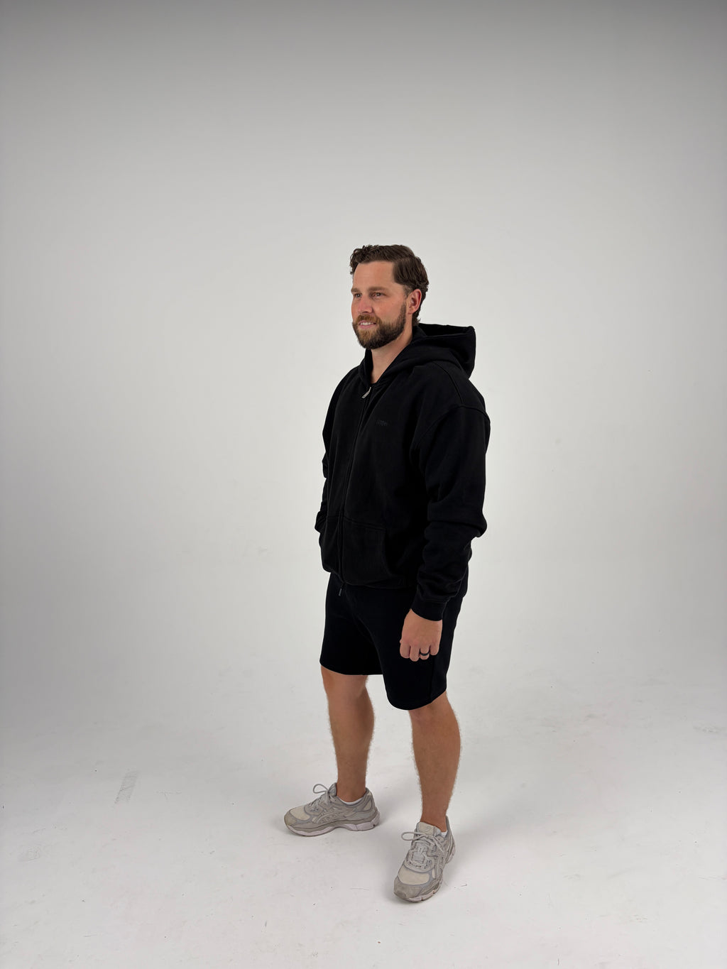 Oversized Zip Hoodie - Black