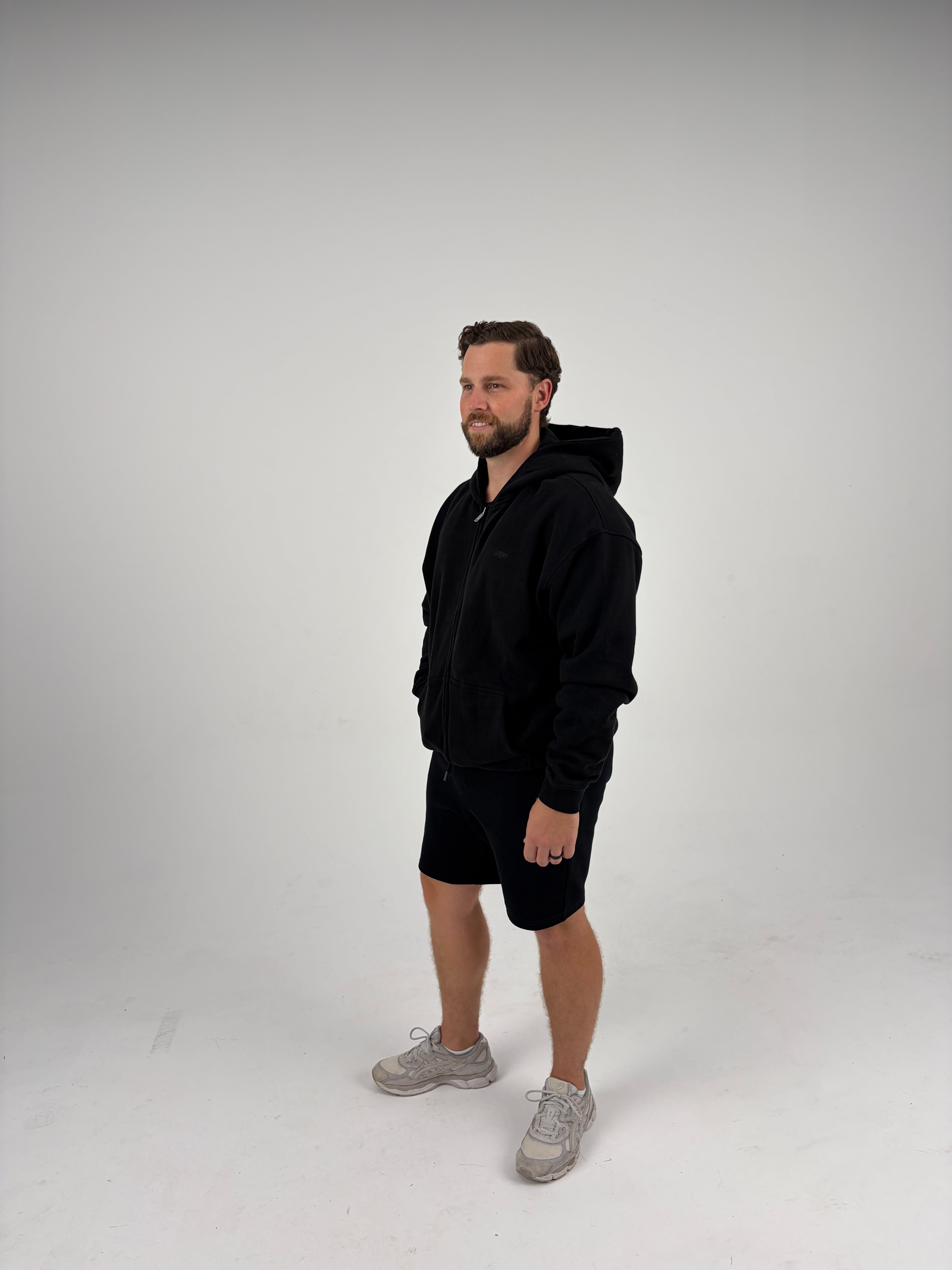 Oversized Zip Hoodie - Black