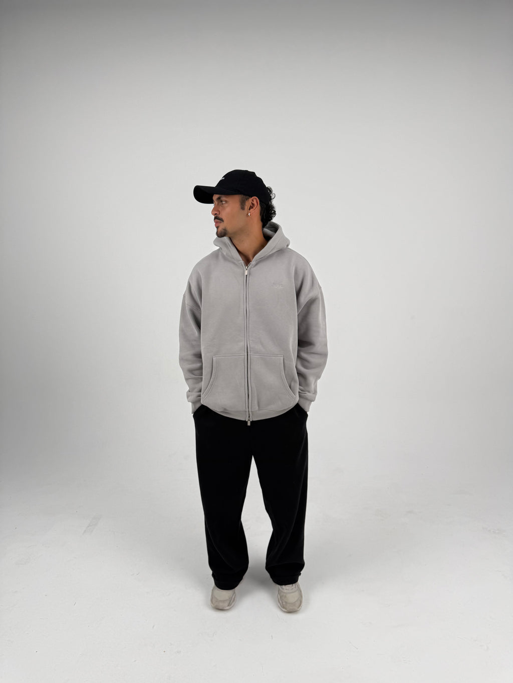 Oversized Zip Hoodie - Stone