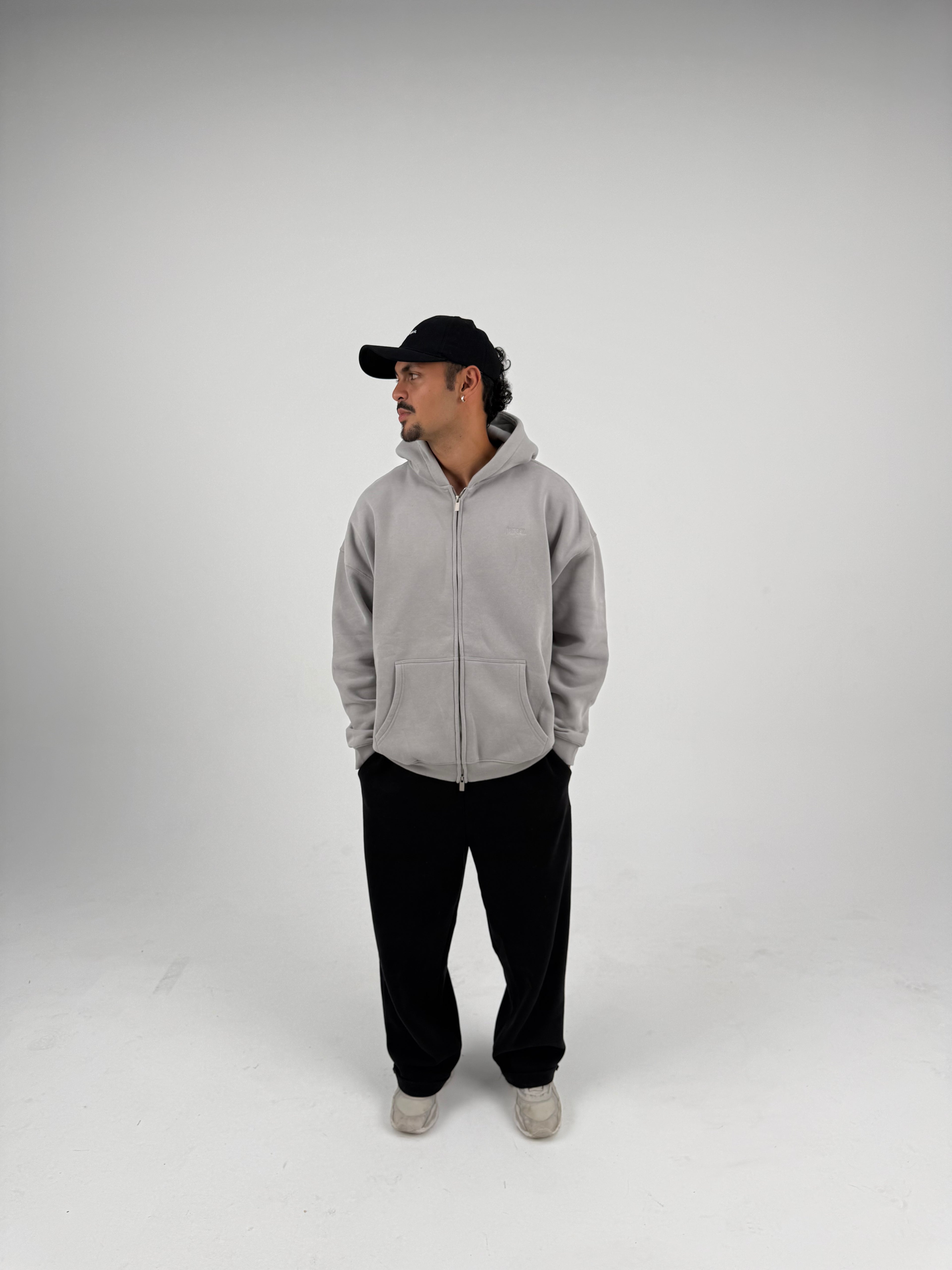 Oversized Zip Hoodie - Stone