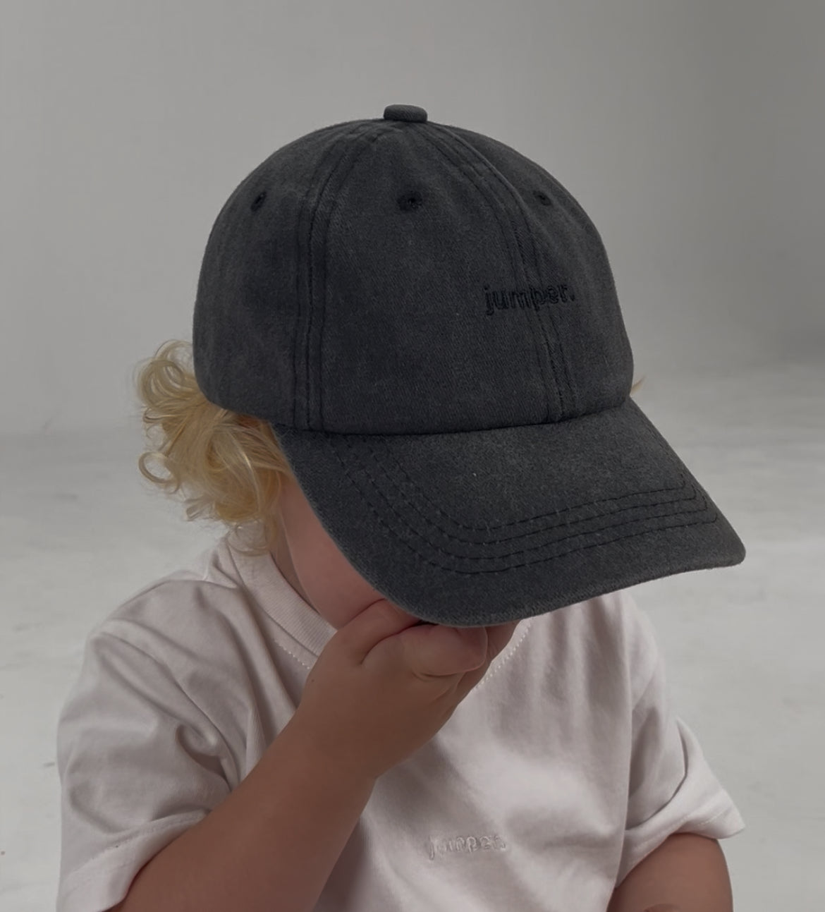 Mini Essential Cap - Washed Black